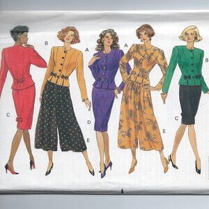 Retro 1990 Butterick Classics Pattern #4985 Very Easy Sizes 6-8-10 Misses UNCUT